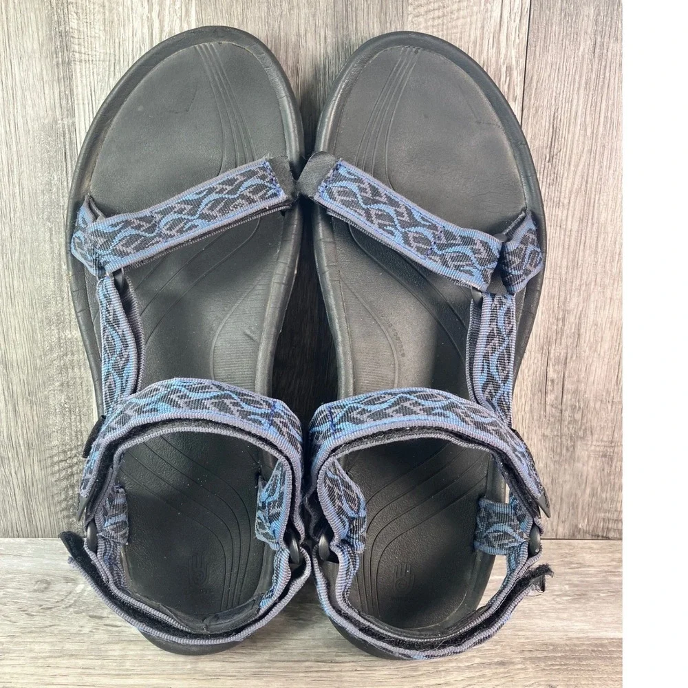 Teva Hurricane 4 Men's 13 Wavy Trail Navy Blue Sport Hiking Sandals 1093379
